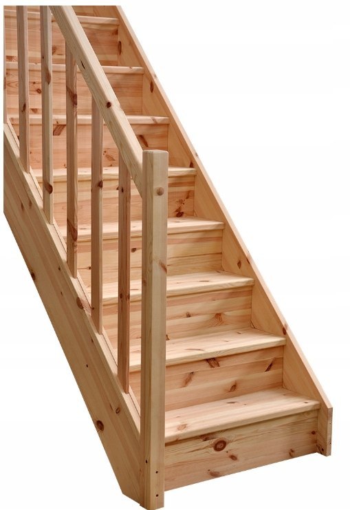 Schody Drewniane Sosnowe Proste Z Balustrad MP MAX Impol